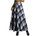thumbnail image 1 of Women's Retro Woolen Plaid Skirt, Women's Winter Mid Length High Waisted Woolen Skirt, Long Skirt, 1 of 6