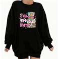 thumbnail image 1 of Women's Retro Y'all Are Nuts Glitter Nutcracker Star Graphic Cotton Round-neck Long-sleeved Sweatshirt Black S-3XL, 1 of 6