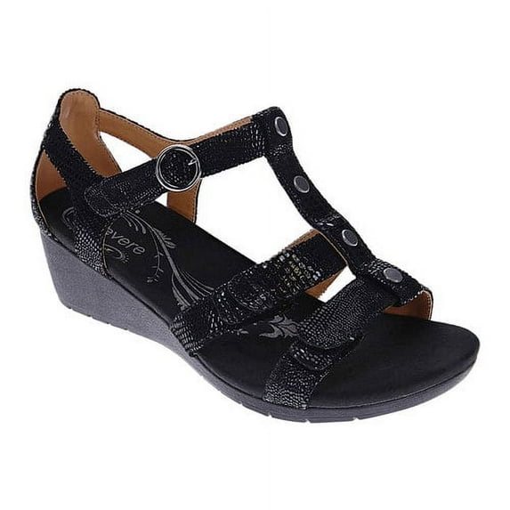 Women's Revere Comfort Shoes Nassau T Strap Wedge Sandal