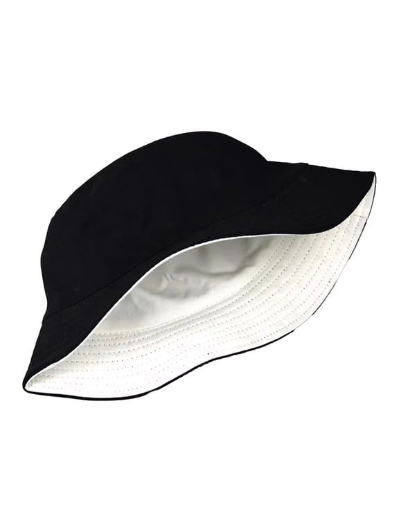 Reversible Cotton Bucket Hat, Wide Brim Sun Hat for Women and Girls