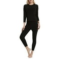 thumbnail image 1 of Women's Reversible Double Brushed Thermal Underwear Set Long Sleeve Round Neck Slim Fit Base Layer For Cold Weather, 1 of 5