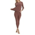 thumbnail image 1 of Women's Reversible Double Brushed Thermal Underwear Set Long Sleeve Round Neck Slim Fit Base Layer For Cold Weather, 1 of 5