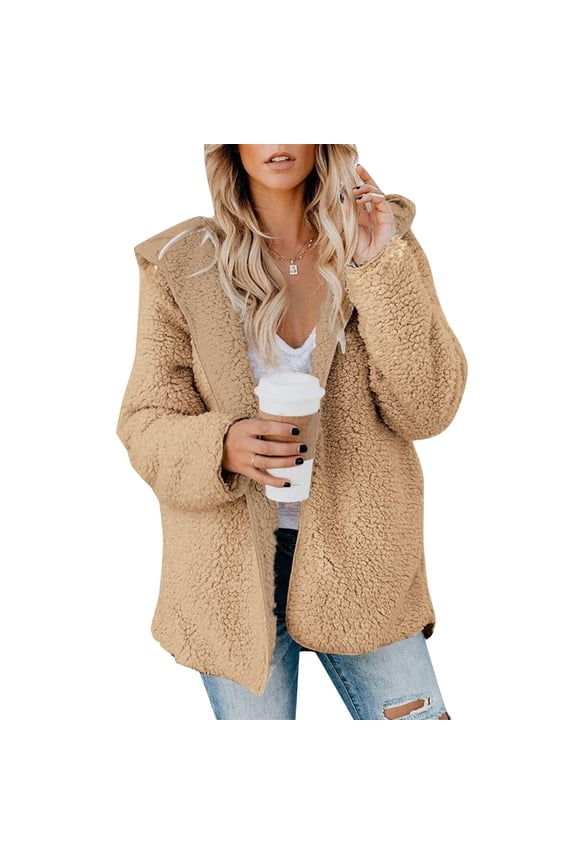 Women's Reversible Hooded Winter Jacket With Pockets Stylish & Warm Outerwear Justified Jacket Long Coat Women Womens Zip up Women's Jacket Thin Jacket for Women Er Tech Jacket Leopard Trim Anorak