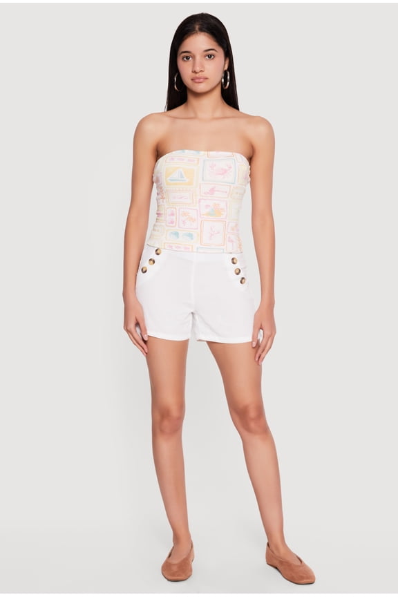 Women's Reversible Printed Pattern Crop Tube Top