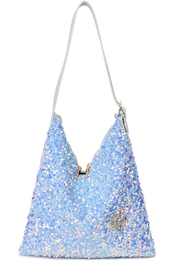 Women's Reversible Sequin Tote Bag Glitter Handbag Glitter Hobo Bag
