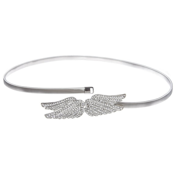 Women's Rhinestone Angel Wings Skinny Elastic Chain Punk Wedding Belt Piece Stretch Waistband