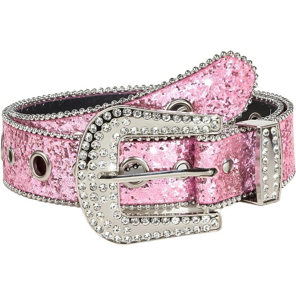 Women's Rhinestone Belt,Silver Shiny Diamond Crystal Waist Belts for Dresses and Jeans