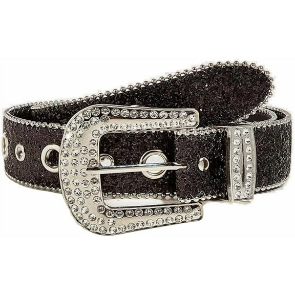 Women's Rhinestone Belt,Silver Shiny Diamond Crystal Waist Belts for Dresses and Jeans