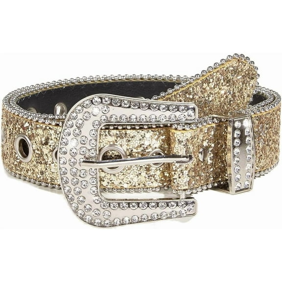 Women's Rhinestone Belt,Silver Shiny Diamond Crystal Waist Belts for Dresses and Jeans