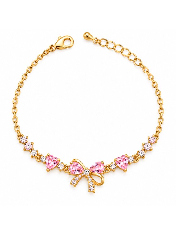 Women's Rhinestone Bow Bracelet, Silver or Gold Tone