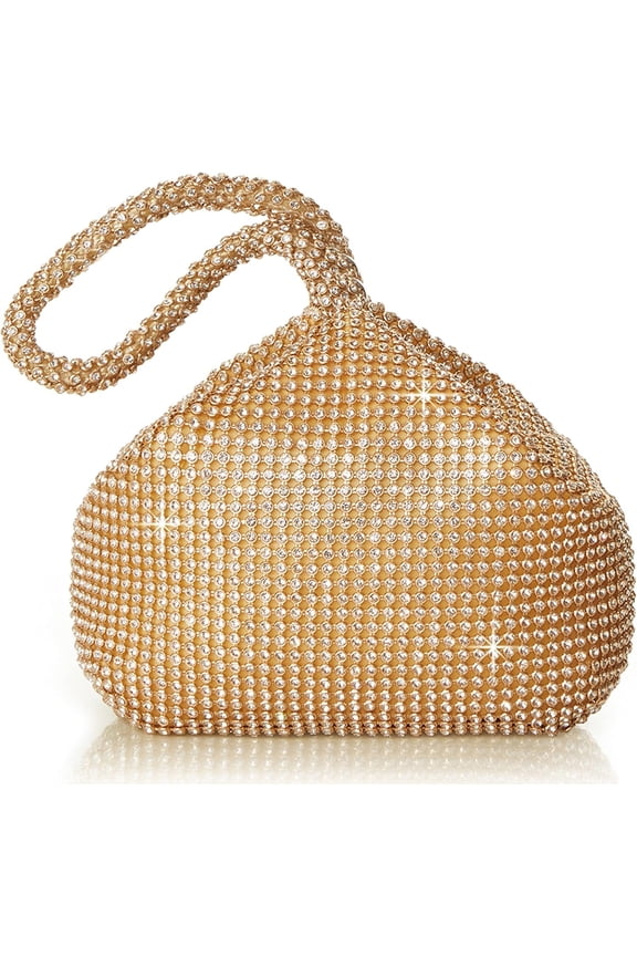 Women's Rhinestone Clutch Evening Bags Sparkly Glitter Triangle Purse for 1920s Party Prom Wedding