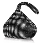 Womens Evening Bags Floral Rhinestone Evening Clutch, Sparkly Crystal Formal Handbag with Sparkly Glitter Triangle Purse for Lady Girl Bride Party