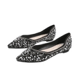 thumbnail image 1 of Women's Rhinestone Embellished Satin Flats, Pointed Toe Slip-On Ballet Shoes, Comfortable Dress Shoes for Women, Sizes 5-11, 1 of 18