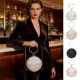 thumbnail image 1 of Women’s Rhinestone Evening Clutch Ball Purse – Round Chain Shoulder Crossbody Handbag for Weddings, Parties, Prom, 1 of 6