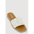 thumbnail image 1 of Women's Rhinestone Faux Pearl Cowrie Shell Slide Sandals, 1 of 3