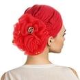 thumbnail image 1 of Women's Rhinestone Flower Turban Headwrap, Pre-Tied Slouchy Beanie Cap with Sparkling Rose Design for Muslim Headscarf, Chemotherapy Patients and Fashion Headwear, 1 of 4