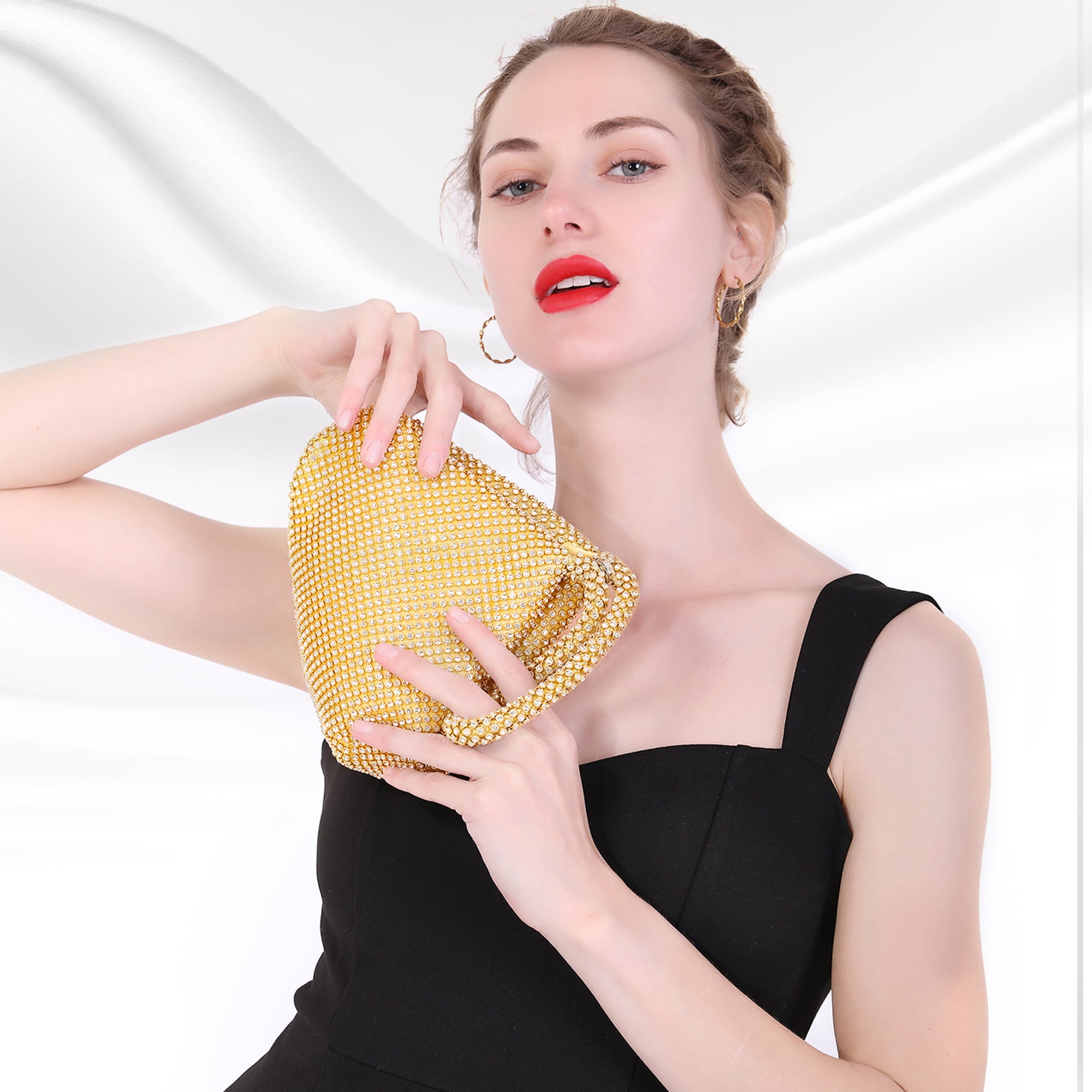 Sparkly gold clutch deals