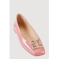 thumbnail image 1 of Women's Rhinestone Greek Key Pendant Faux Leather Flats, 1 of 3