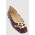 thumbnail image 1 of Women's Rhinestone Greek Key Pendant Faux Leather Flats, 1 of 3