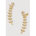 thumbnail image 1 of Women's Rhinestone Leaf Clip On Crawler Earrings, 1 of 3