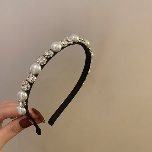 Women's Rhinestone Leaf Ruched Fabric Bow Headband French Elegant Temperament Headband Fashion High Crown Hair Accessory Christmas Birthday Gift