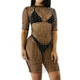 thumbnail image 1 of Women's Rhinestone Mesh Sheer Dress - See Through Fishnet, Carnival Bikini Cover Up, Black Long Dress, 1 of 8