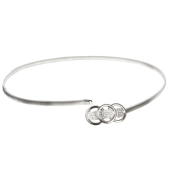 Women's Rhinestone Skinny Elastic Metal Stretch Waist Chain Belt