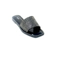 thumbnail image 1 of Women's Rhinestone Slip On Flat Slide Sandals, Black 6, 1 of 3