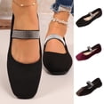 thumbnail image 1 of Women's Rhinestone Square Toe Flats, Plus Size Comfortable Slip On Casual Loafers, 1 of 10