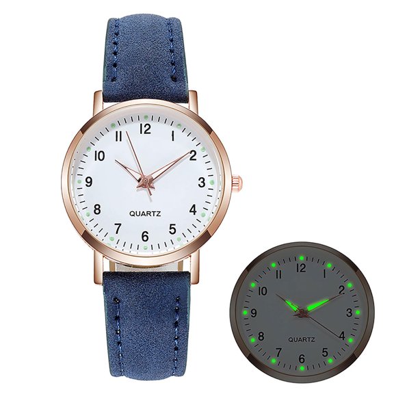 Women's Rhinestone-Studded Luminous Quartz Watch, 32.5mm Alloy Case with 16mm Imitation Leather Strap, Water-Resistant for Everyday Elegant Wear