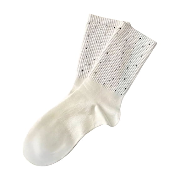 Women's Rhinestones Decorated Socks Full Coverage Design Comfortable Cotton Nonslip for Standing Walking