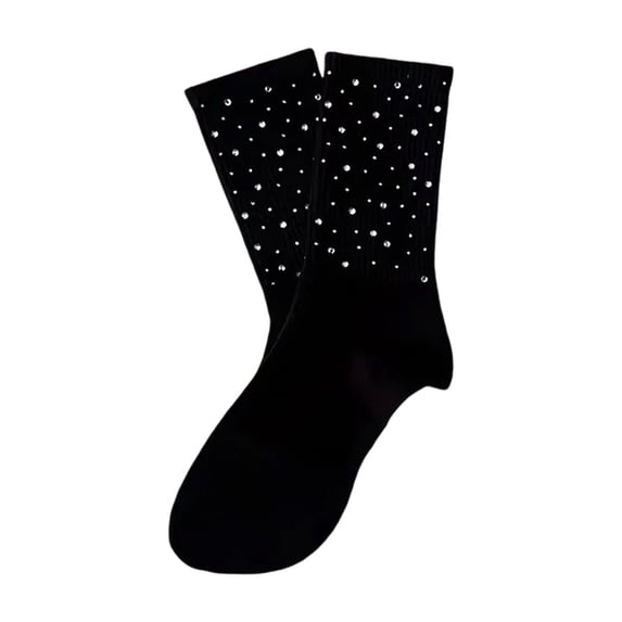Women's Rhinestones Decorated Socks Full Coverage Design Comfortable Cotton Nonslip for Standing Walking