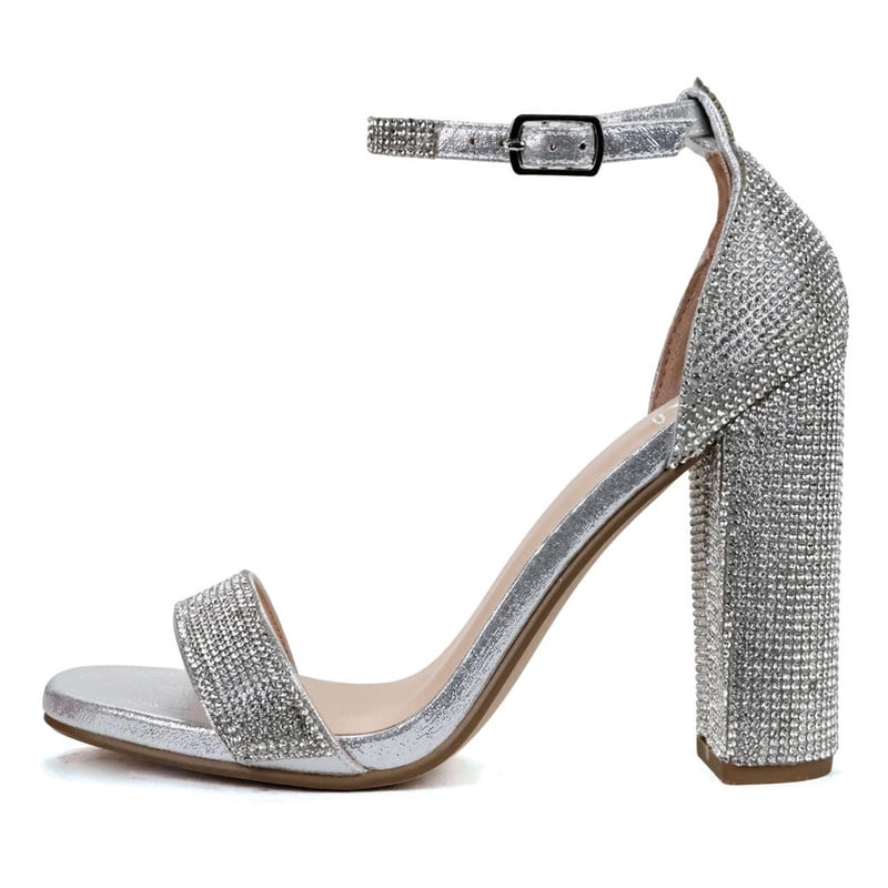 Women’s Rhinestones Evening Block Heel Dress Sandals