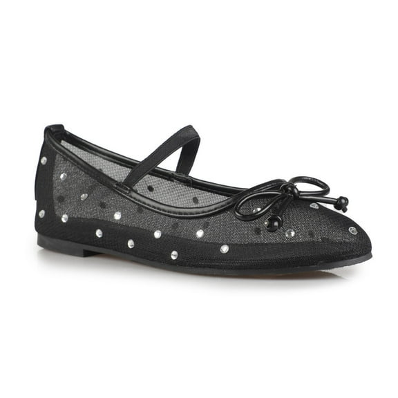 Women's Rhinestones Mesh Mary Jane Flats
