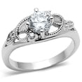 thumbnail image 1 of Women's Rhodium Plated Engagement Ring with CZ - Size 7, 1 of 5
