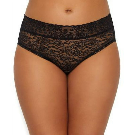 Women's Rhonda Shear 2913 Lace Brief Panty (Black XL)
