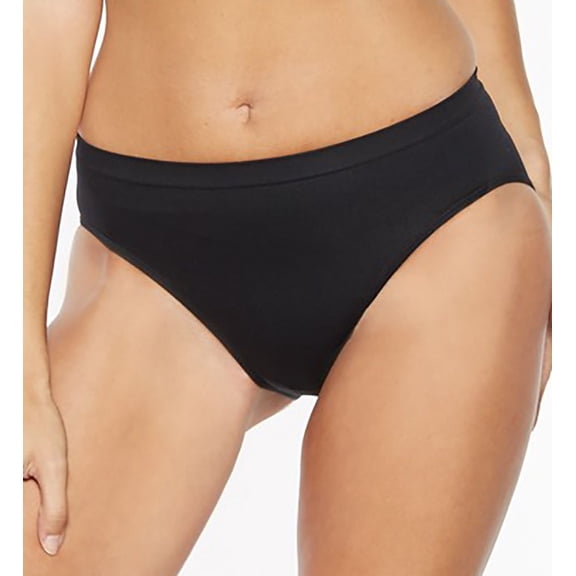 Women's Rhonda Shear 4031 Ahh Seamless High-Cut Brief Panty (Black L)
