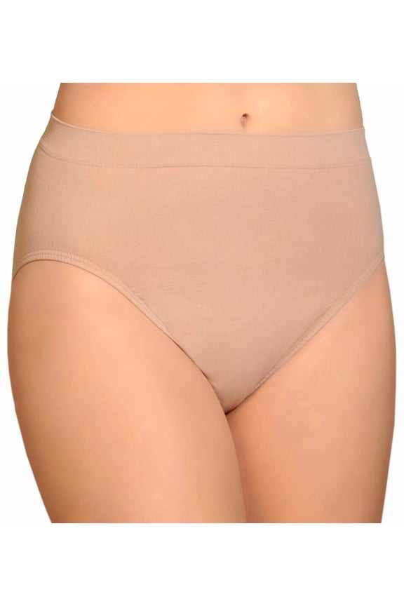 Women's Rhonda Shear 4031 Ahh Seamless High-Cut Brief Panty (Nude L)