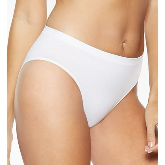 Women's Rhonda Shear 4031 Ahh Seamless High-Cut Brief Panty (White L)