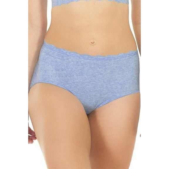 Women's Rhonda Shear 4054 Lightweight Melange Brief Panty (Blue 3X)