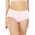 thumbnail image 1 of Women's Rhonda Shear 4054 Lightweight Melange Brief Panty (Pink 3X), 1 of 5