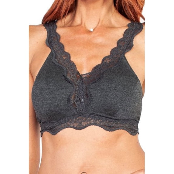Women's Rhonda Shear 9403 Modal Lace Bra (Periwinkle L)