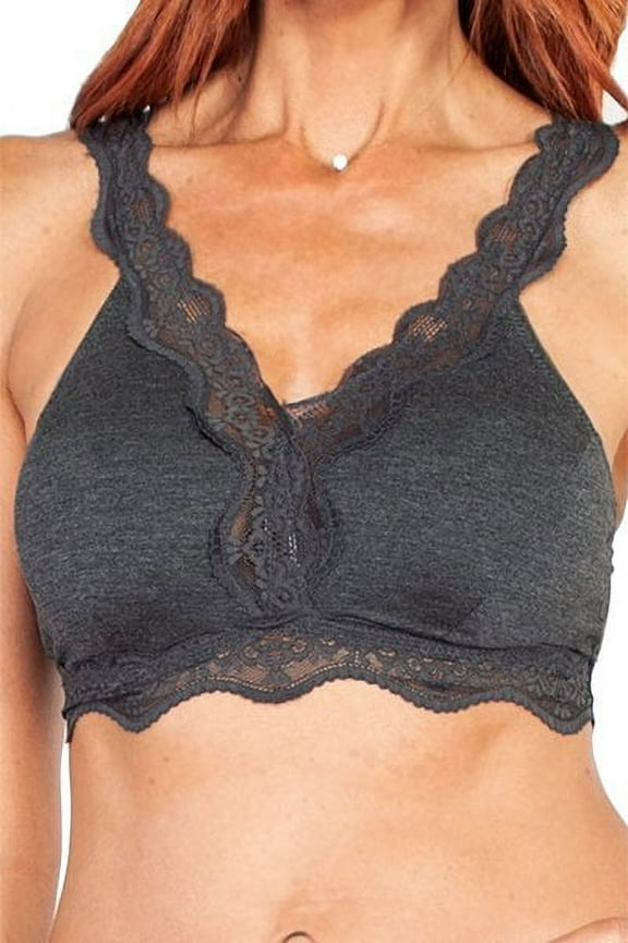 Women's Rhonda Shear 9403 Modal Lace Bra (Periwinkle XL)