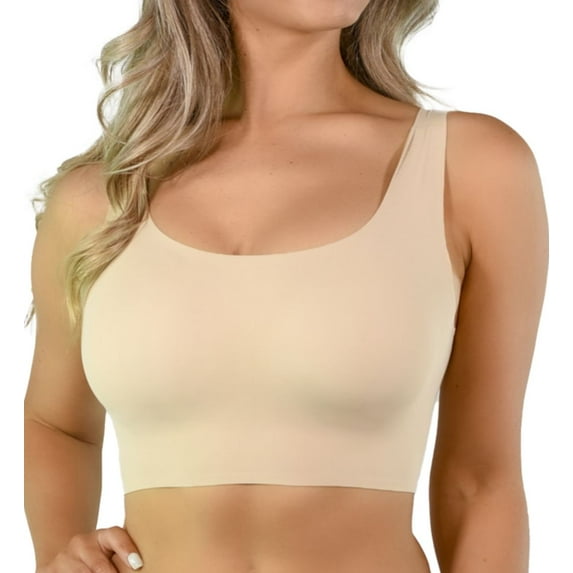 Women's Rhonda Shear 9594 Invisible Body Leisure Bra (Light Beige S)