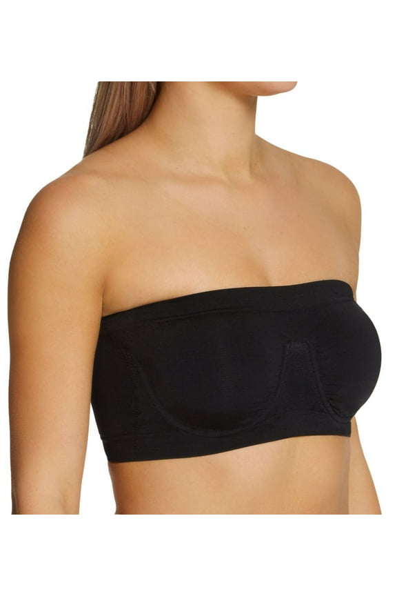 Women's Rhonda Shear 9683 Bandeau Bra with Removable Pads (Black 1X)
