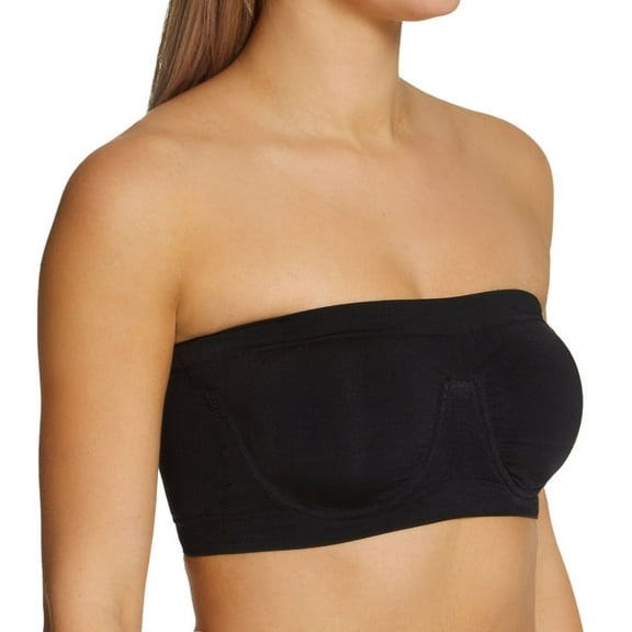 Women's Rhonda Shear 9683 Bandeau Bra with Removable Pads (Black S)