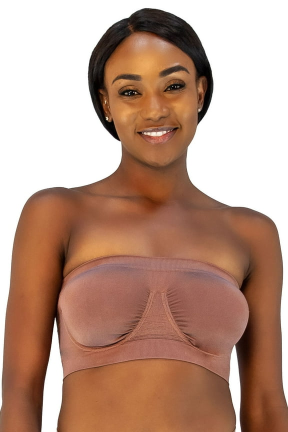 Women's Rhonda Shear 9685 Ahh Angel Underwire Bandeau Bra (Nutmeg L)