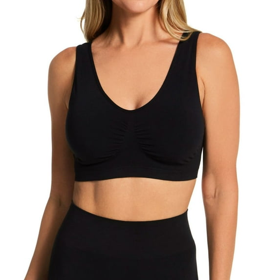 Women's Rhonda Shear 9705 Cotton Blend Ahh Bra with Removable Pads (Black 3X)