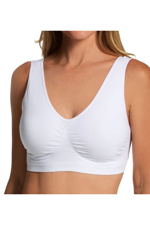 Women's Rhonda Shear 9705 Cotton Blend Ahh Bra with Removable Pads (White XL)