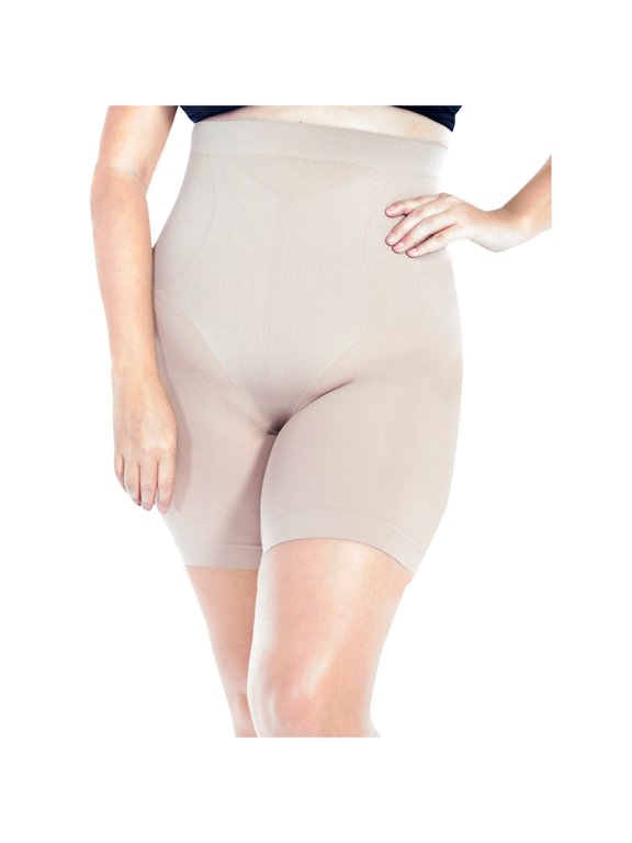 Women's Rhonda Shear 9815 High Waist Smoothing Long Leg Panty (Nude L)
